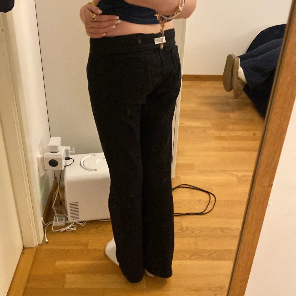 Svarta bootcut jeansbyxor Lindex - 2