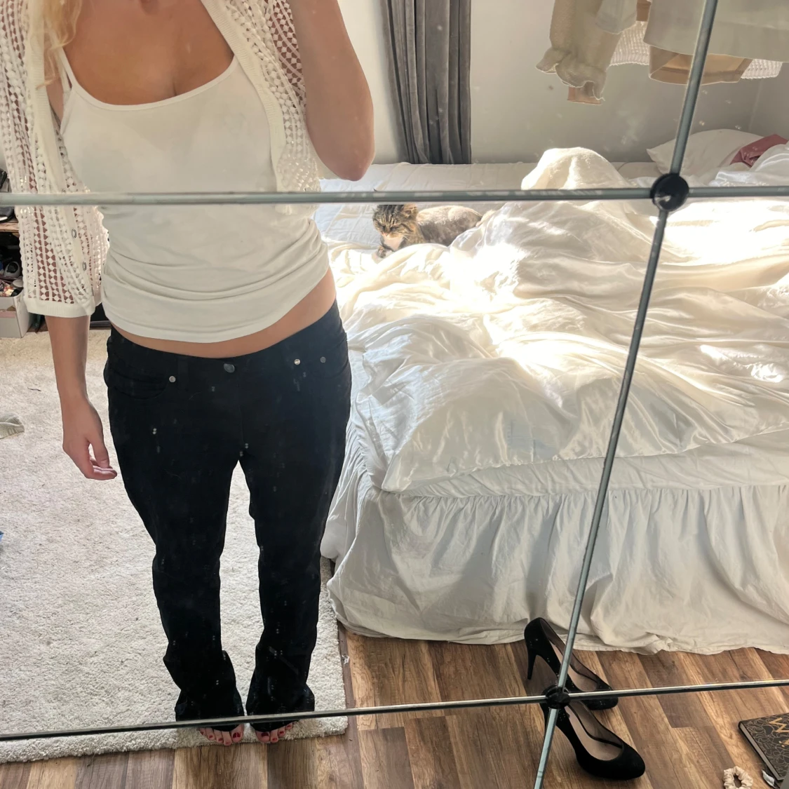 Svarta byxor med låg midja💞 - 2