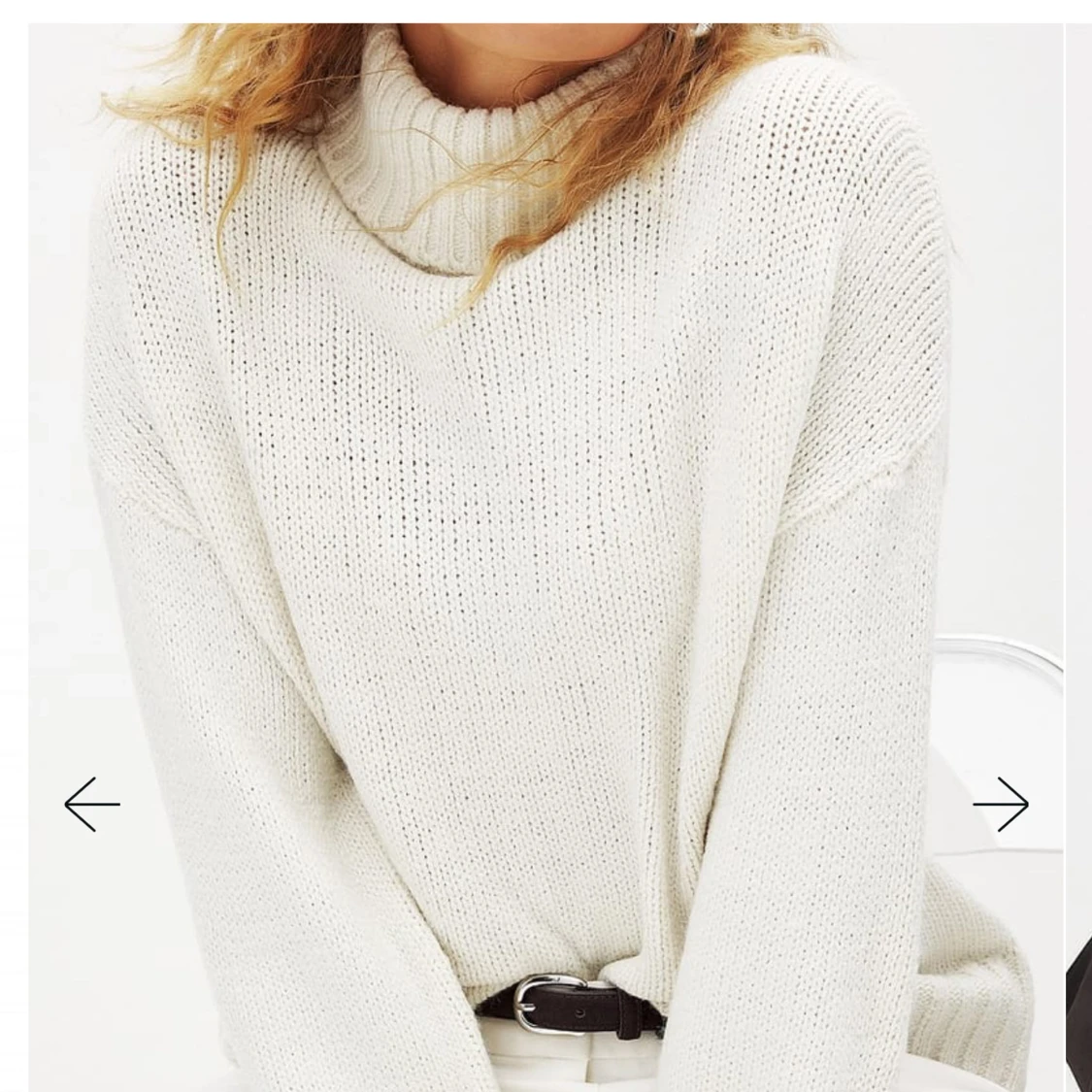 Vit stickad polotröja - 1
