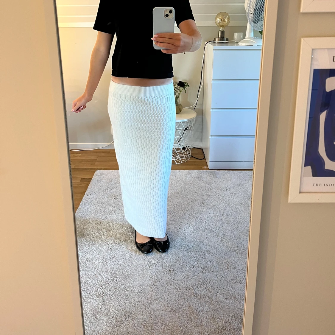 Vit stickad långkjol från NA-KD