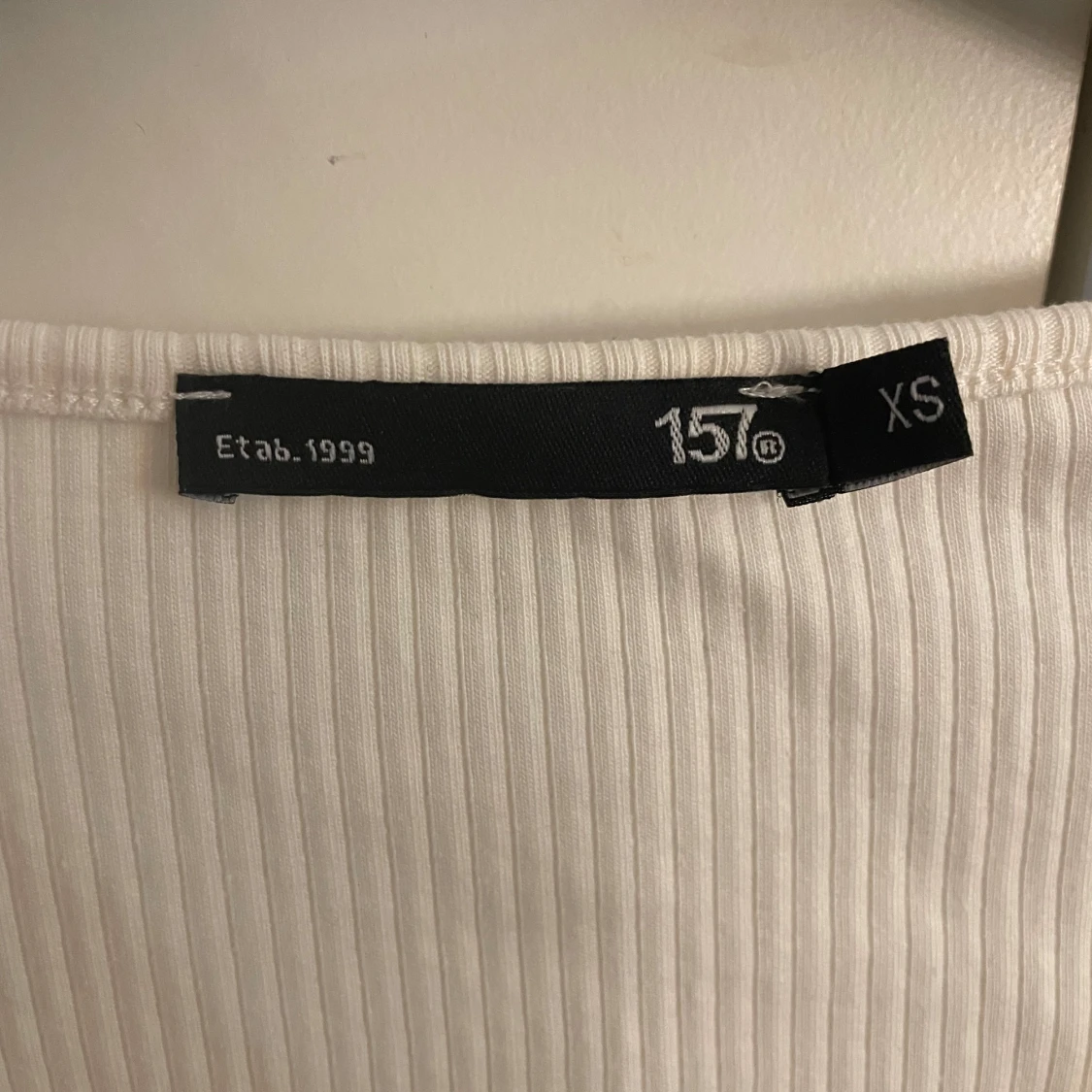 Vit ribbad långärmad tröja 157 XS - 1