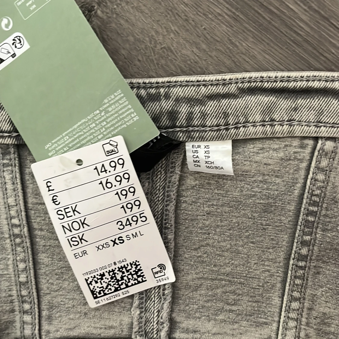 Grå jeans tubtopp - 2