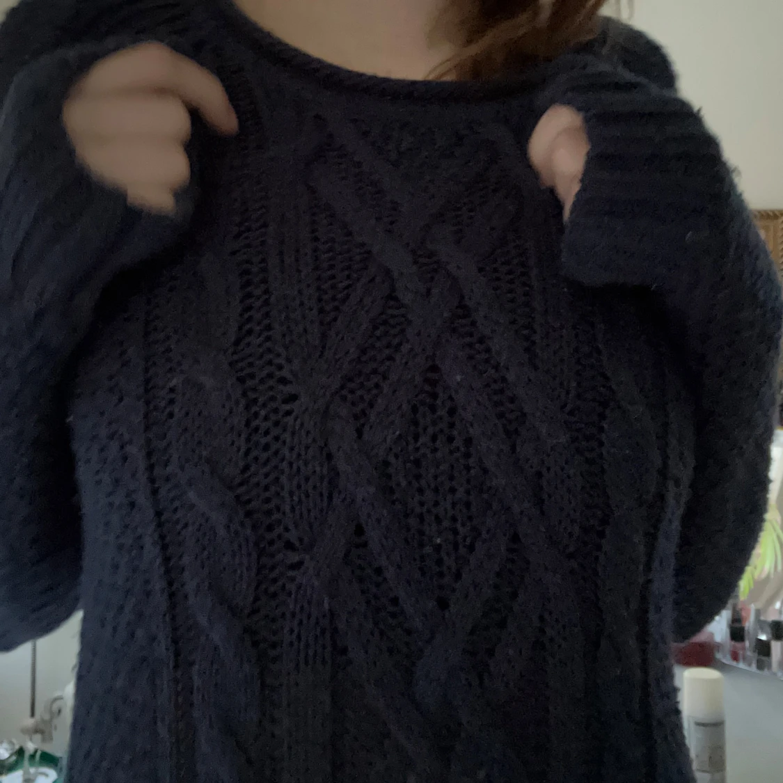 Mörkblå stickad💕 - 1