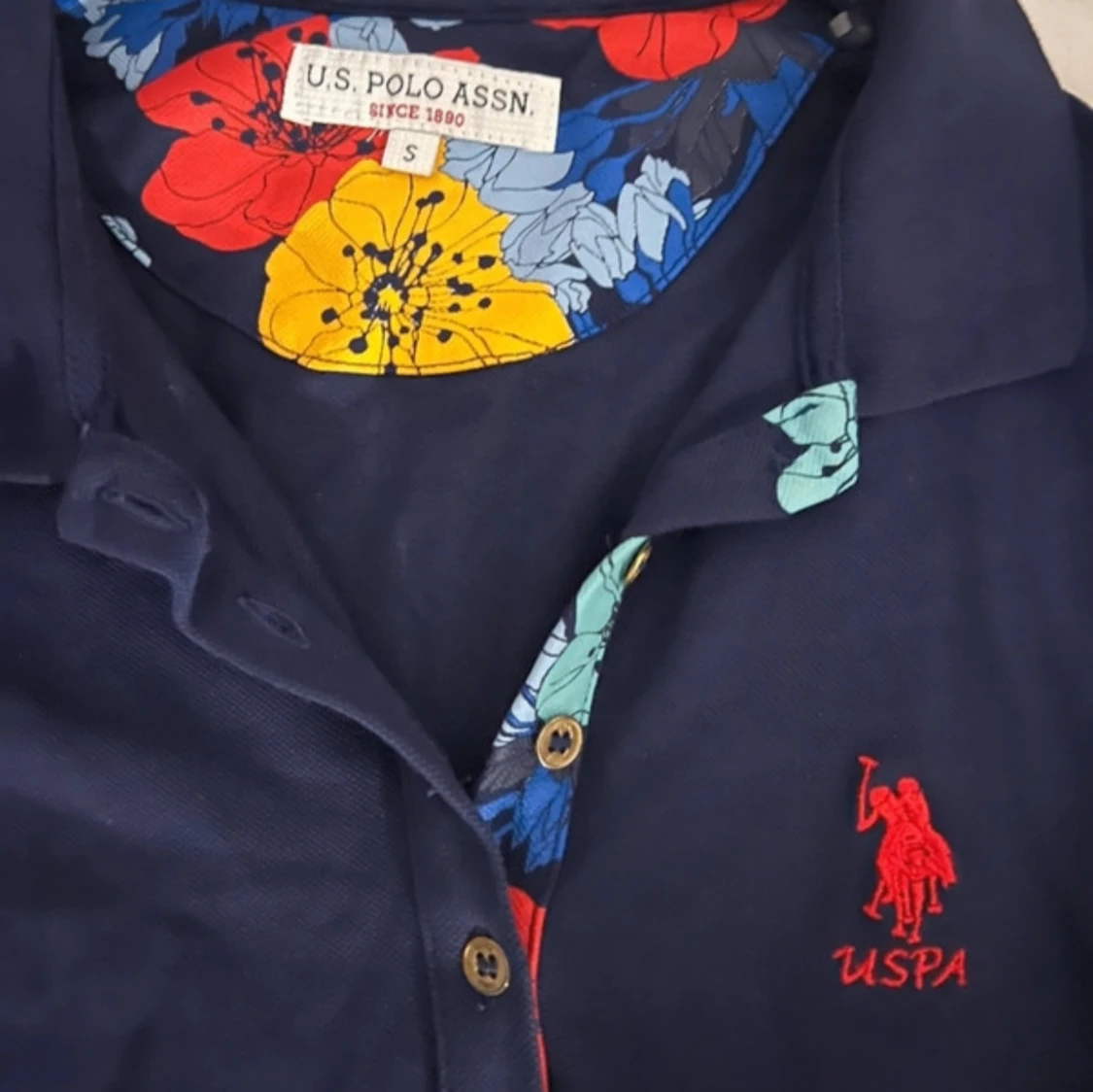 Mörkblå pikétröja från U.S. Polo Assn. - 1