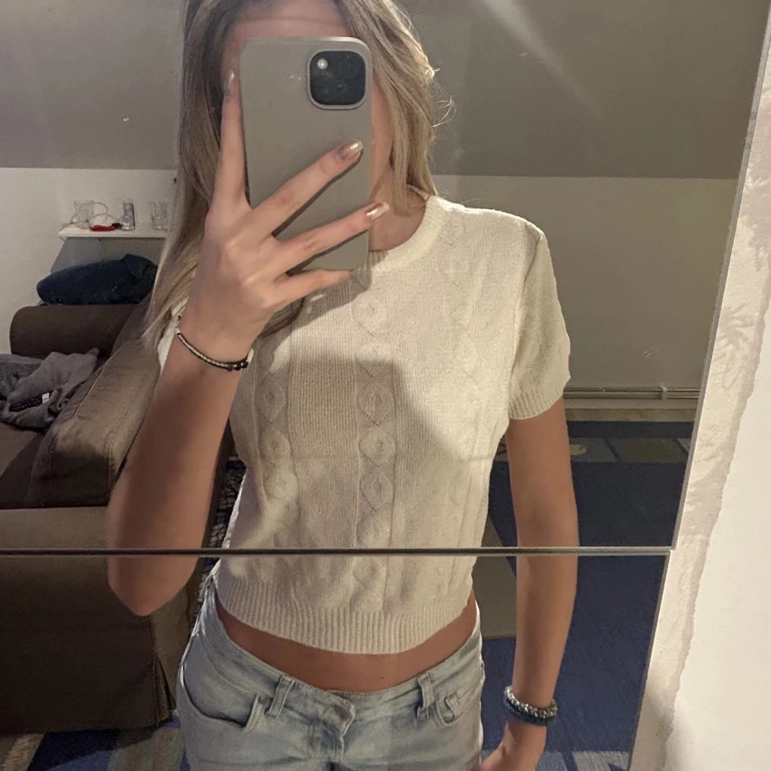 Stickad t-shirt - 90