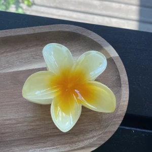 Söt blomformad hårklämma - Säljer en somrig söt hårklämma i form av en blomma. Den har bra grepp och håller upp håret bra. 