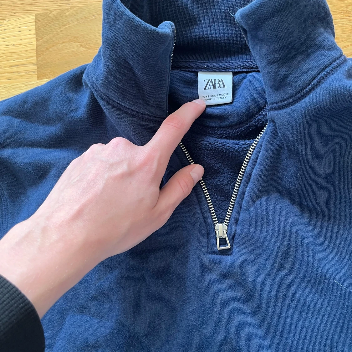 Blå fleece-tröja med dragkedja från Zara - 1