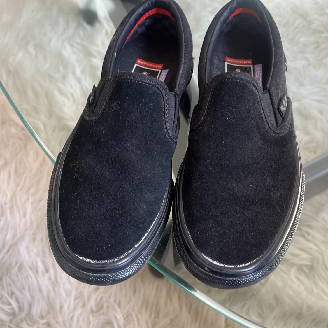 Svarta Vans PopCush slip-on skor - 1