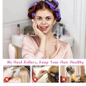 Lila hårspolar utan värme - Säljer lila flexibla hårspolar som formar håret utan värme. Perfekt för att skapa lockar och vågor utan att skada håret. Enkel att använda och skonsam mot håret.