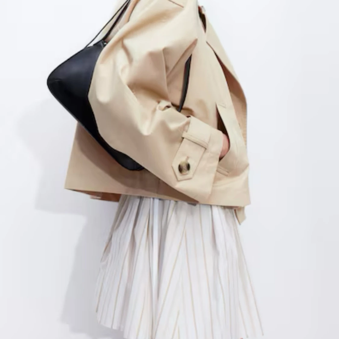 Beige croppad trenchcoat - 1