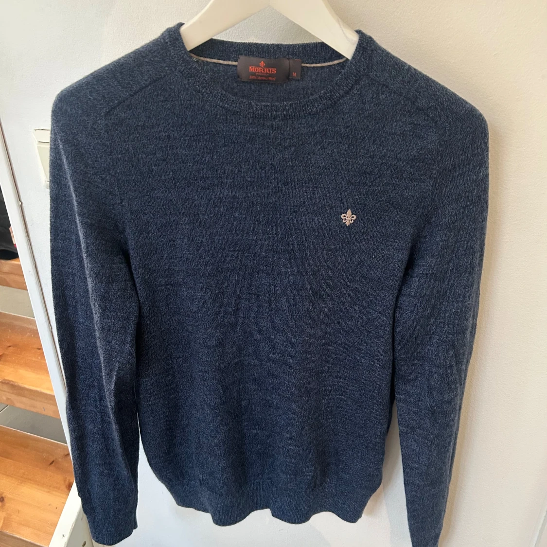 Blå merinoulltröja från Morris
