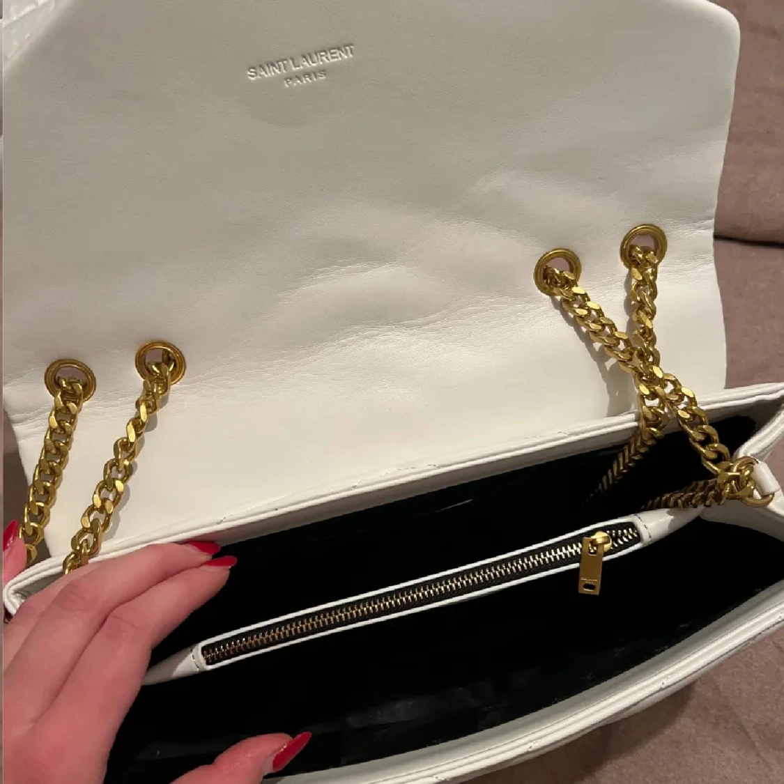Vit quiltad axelväska från Saint Laurent - 3