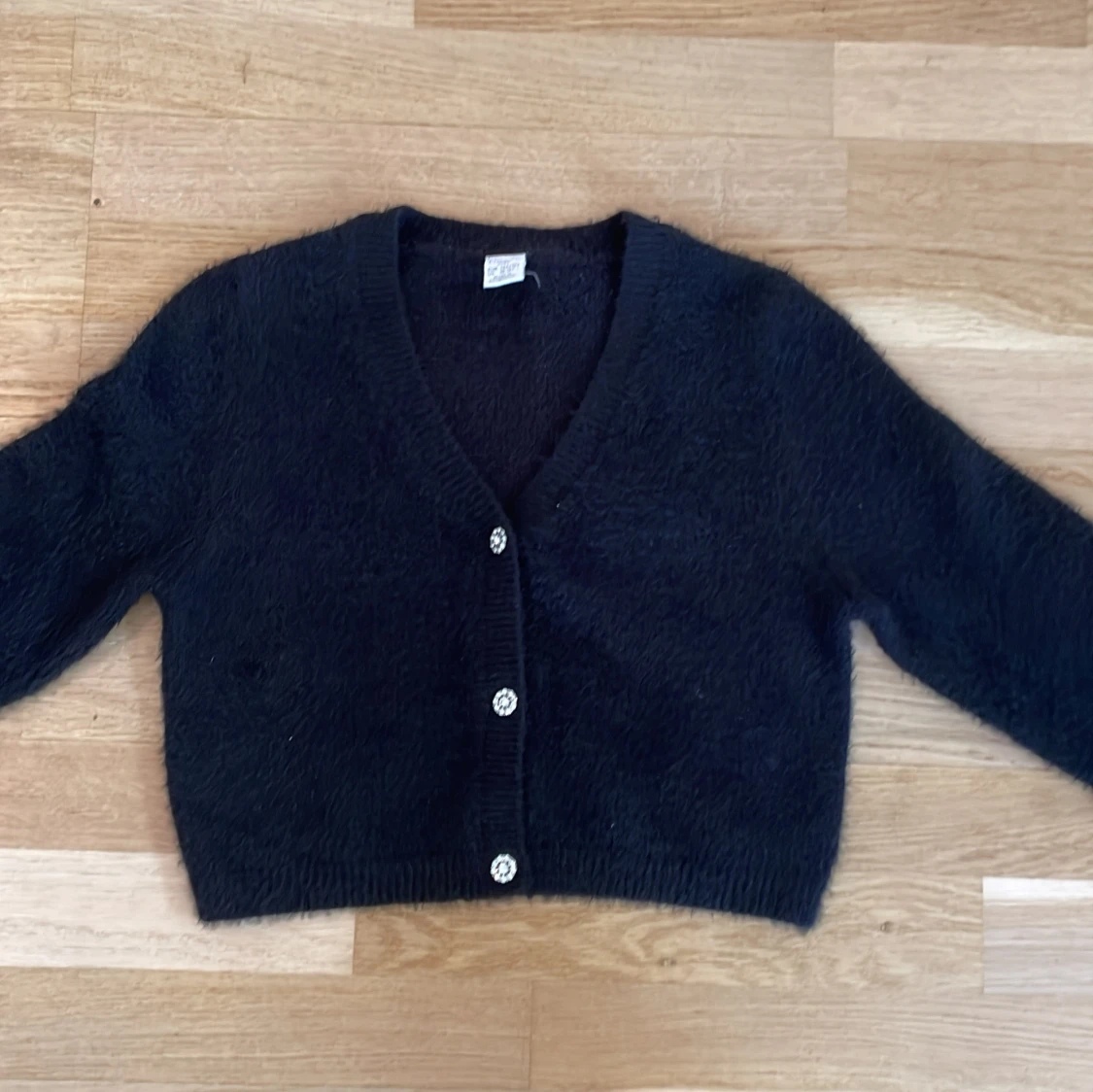 Svart fluffig kofta från Lindex 146/152 - 1