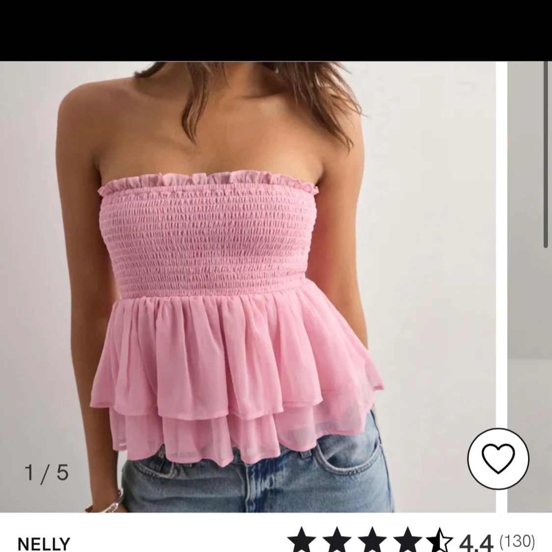 Rosa chiffong tubtopp från Nelly - 3
