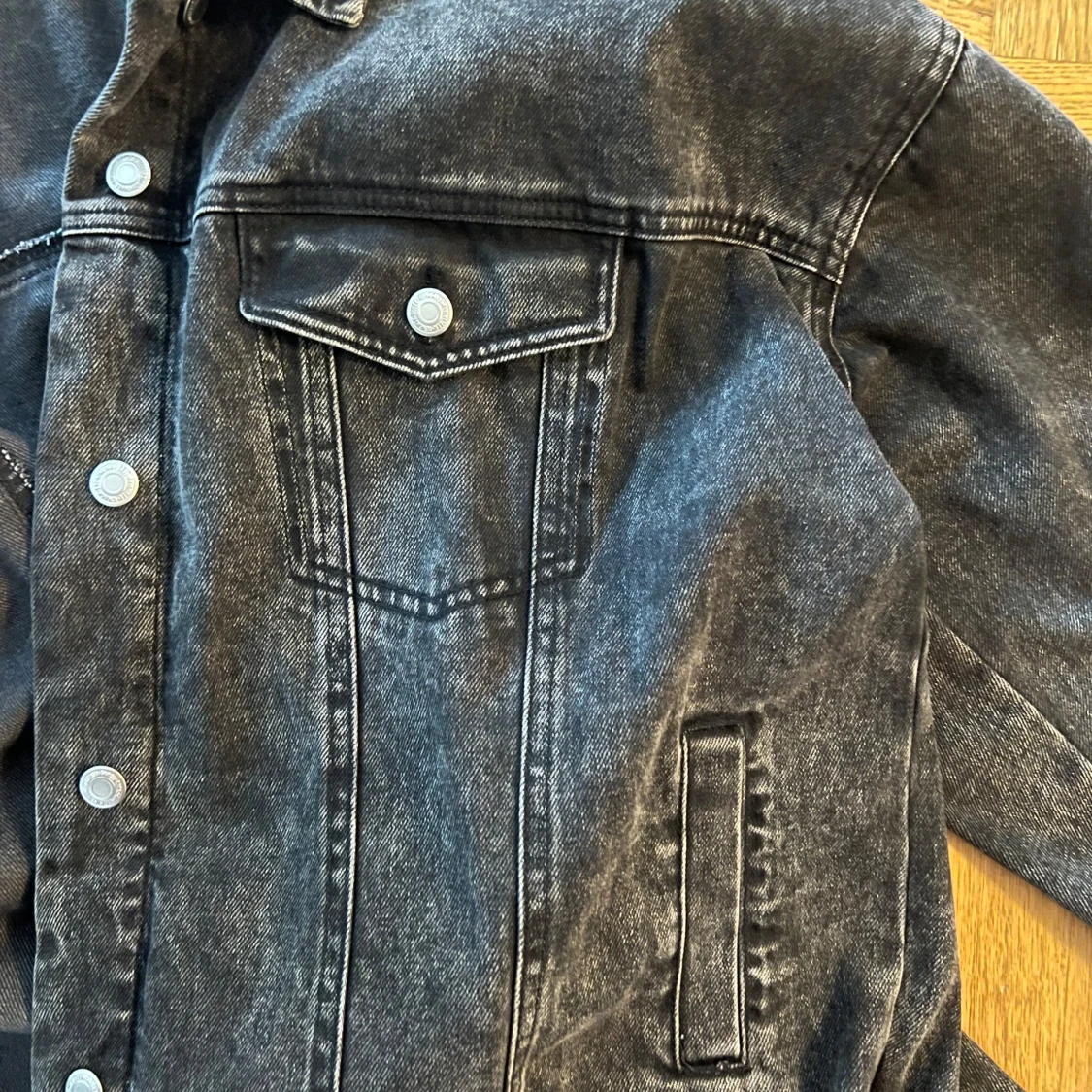 Svart oversized jeansjacka  - 2