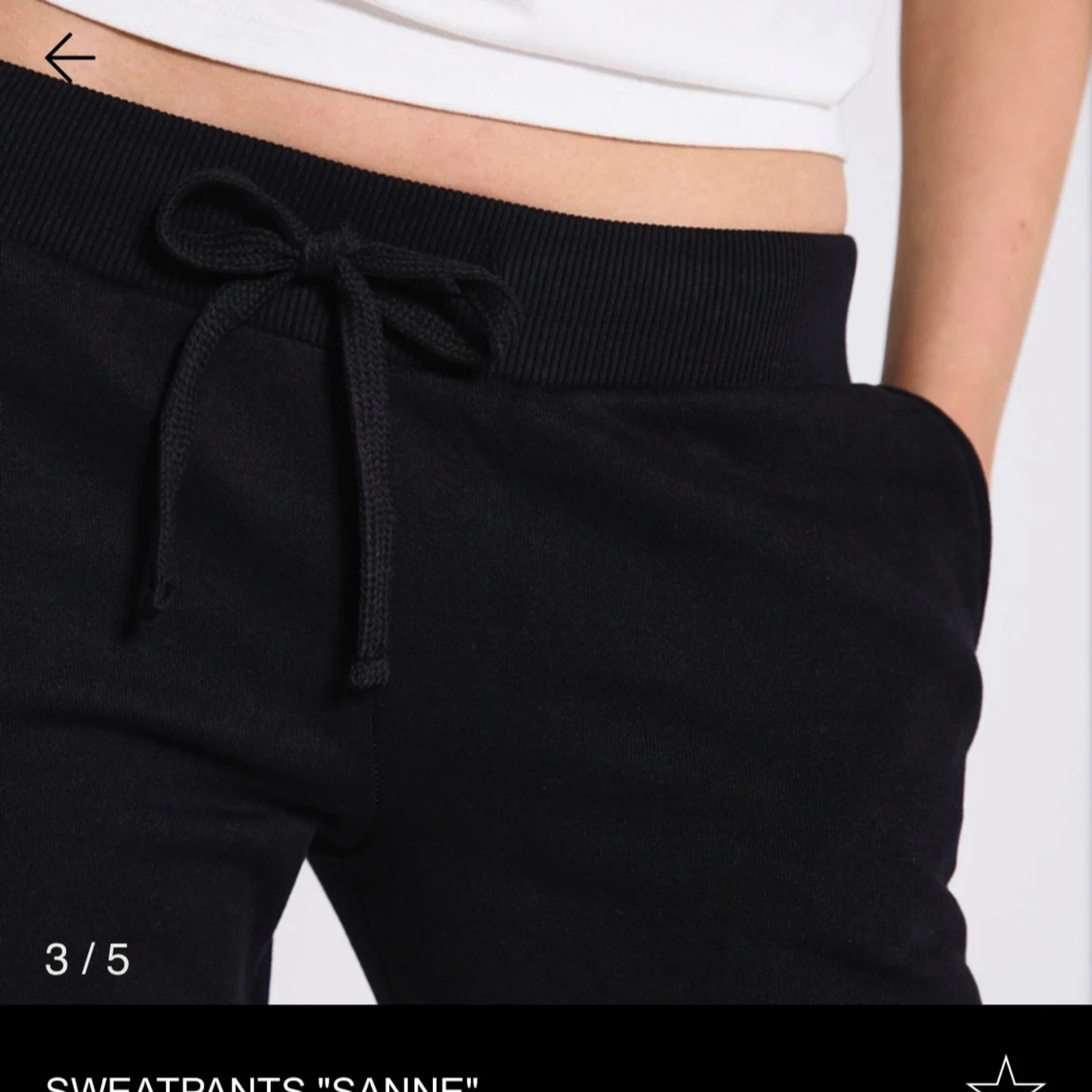 Gråa lågmidjade mjukisbyxor med snörning - 2