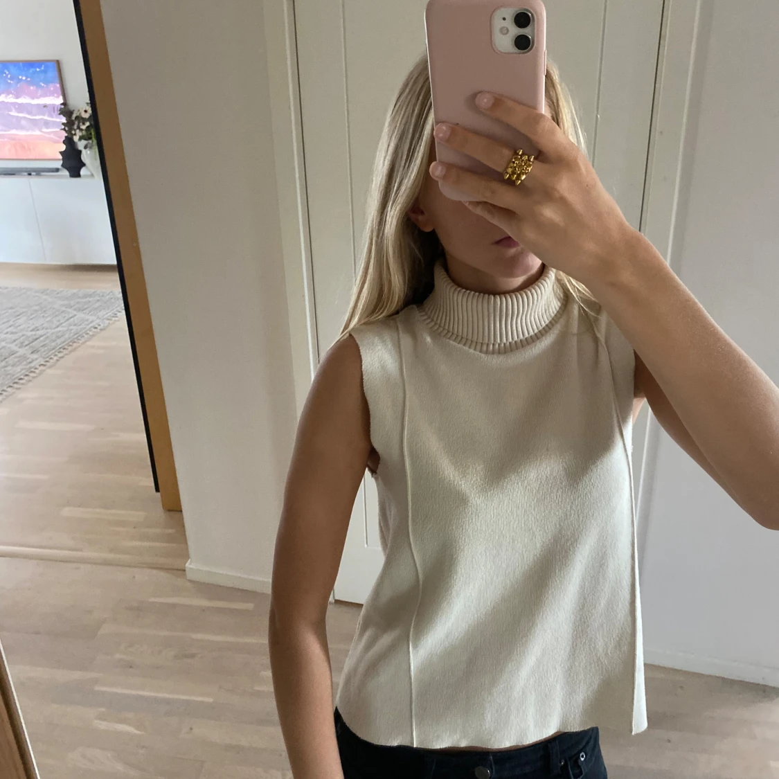 Vit ärmlös polotopp från Zara