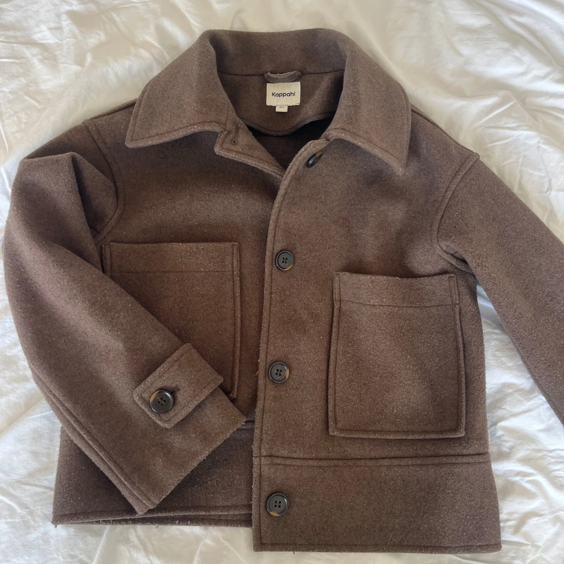 Brun overshirt i ull från Kappahl XS