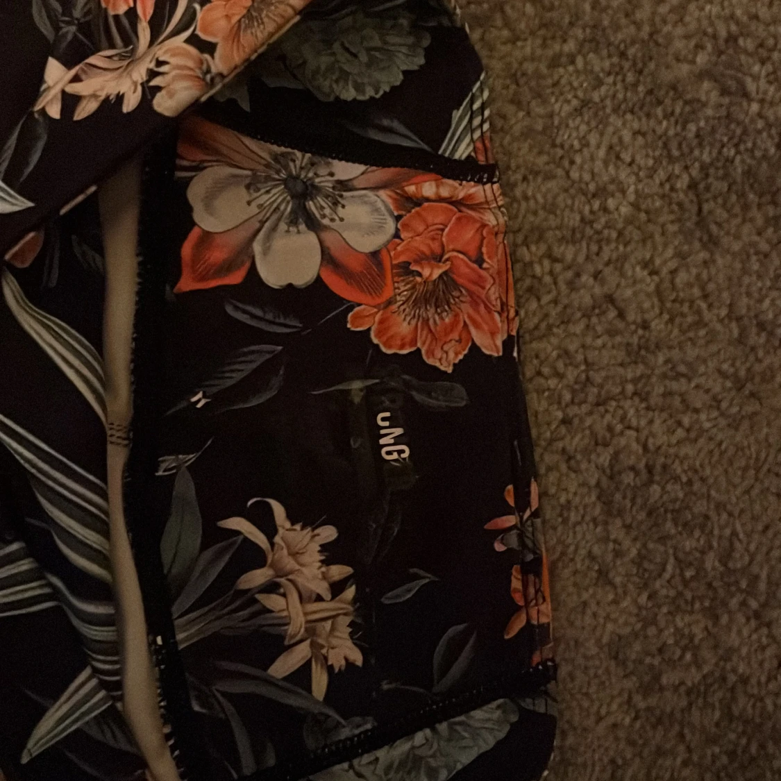 Blommiga svarta leggings - 1