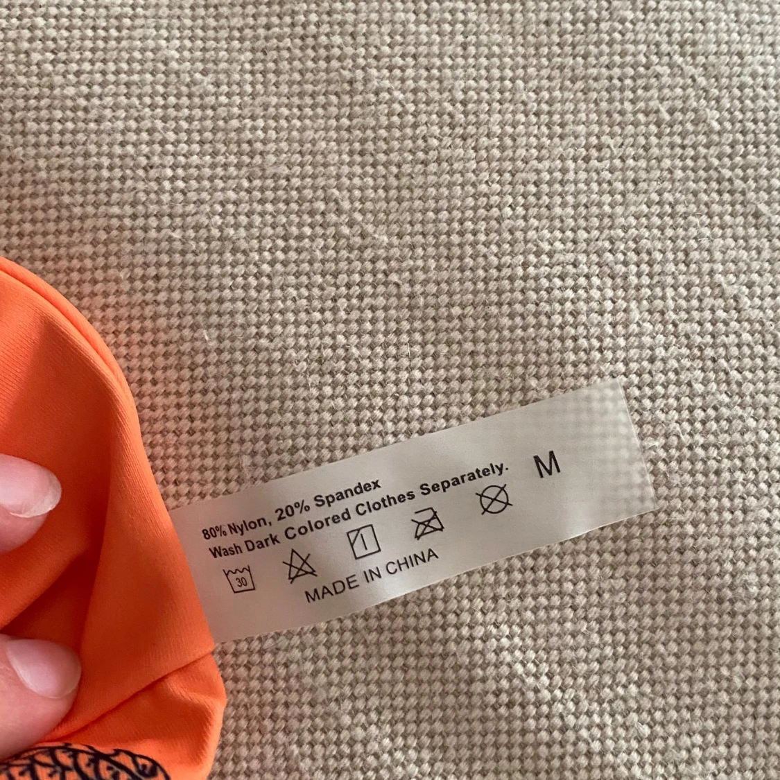 Oanvänd orange bikini, strl M - 1