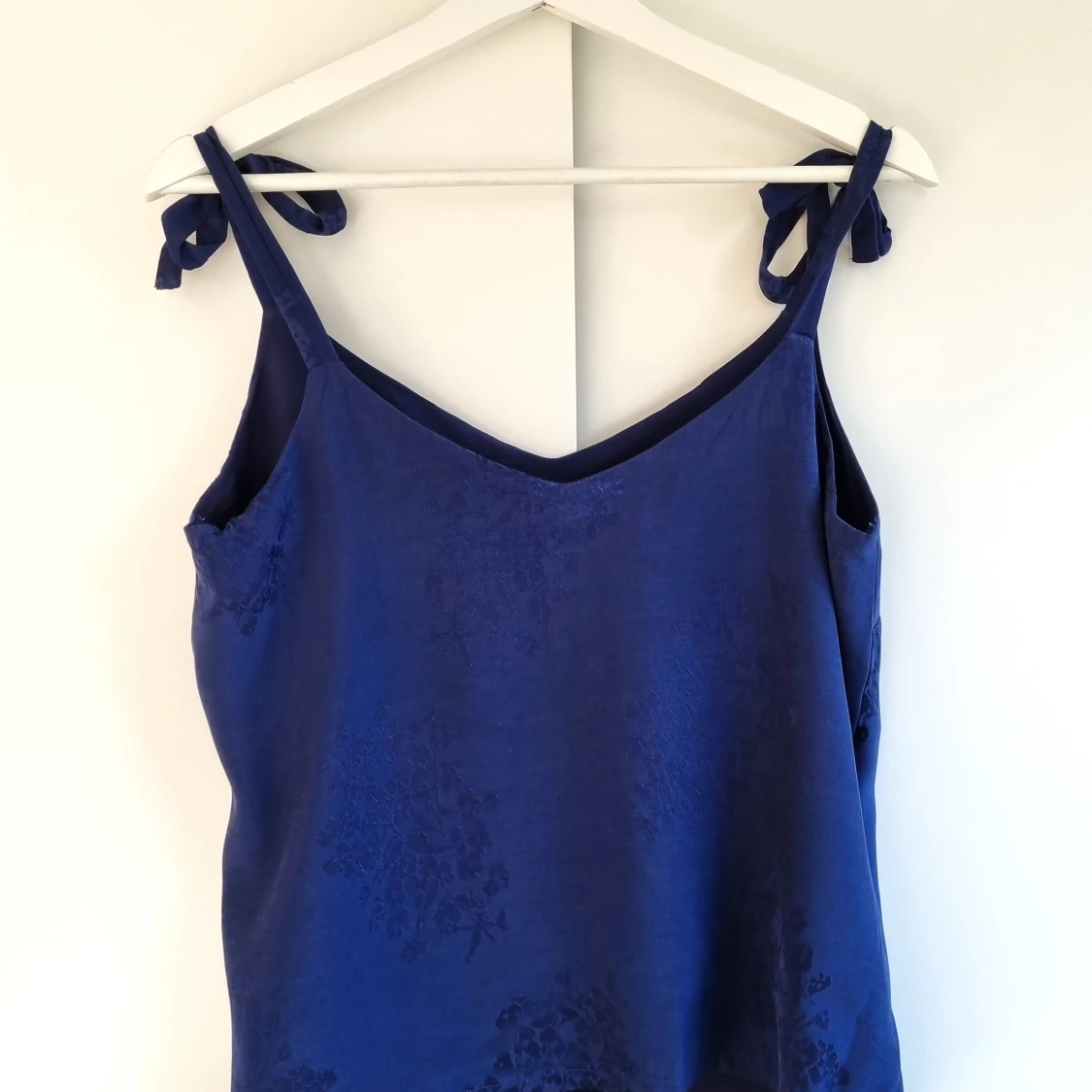 Blå linnetopp med knytband Esprit - 2