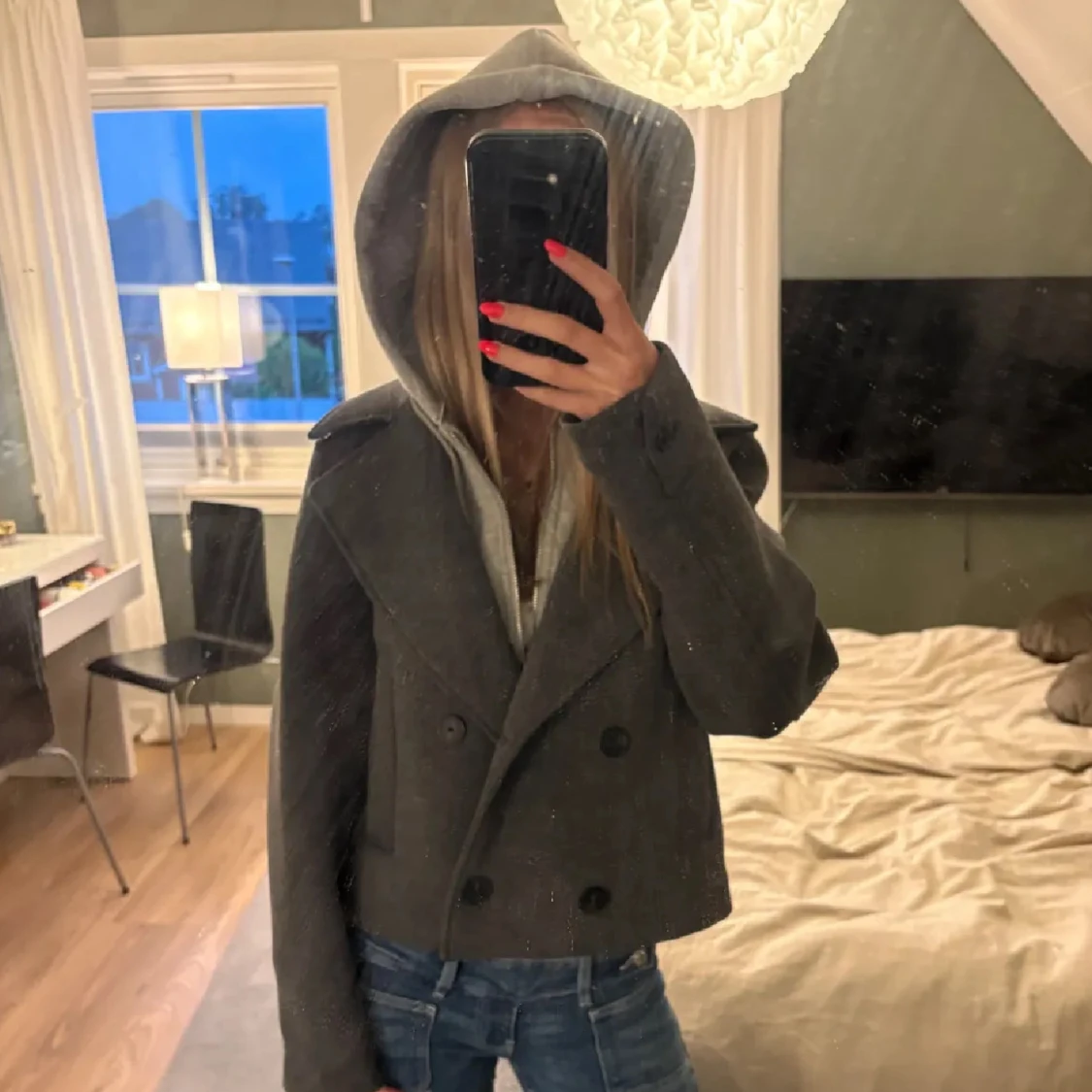 Grå Zara kappa  - 1