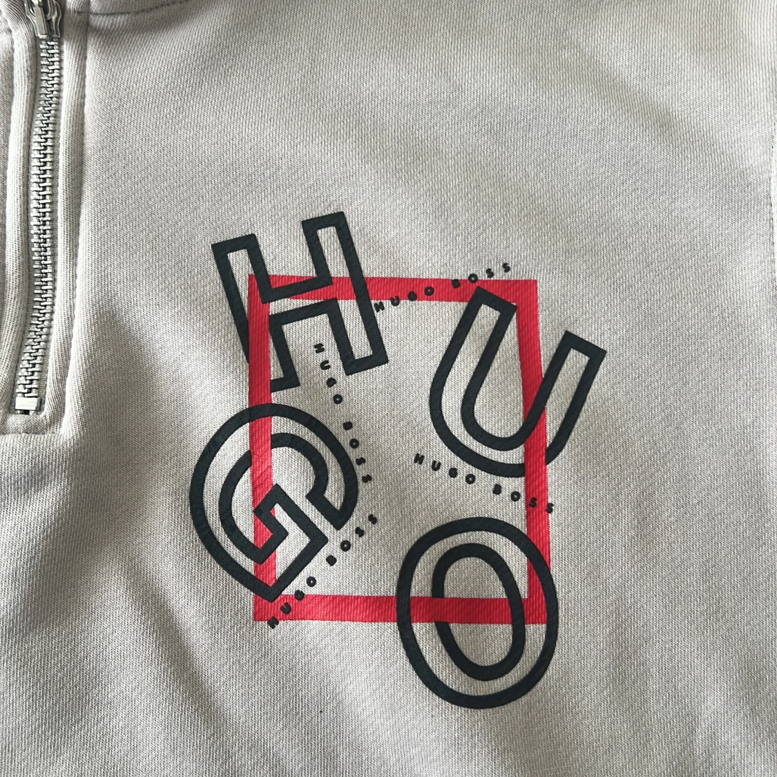 Beige half zip tröja från Hugo Boss - 1