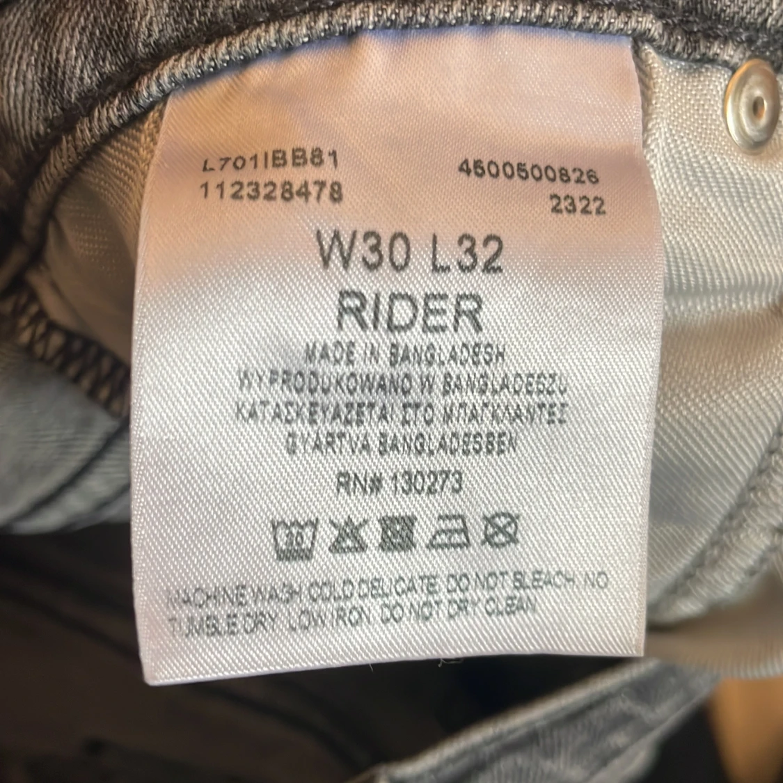 Grå Lee Rider jeans W30 L32 - 3