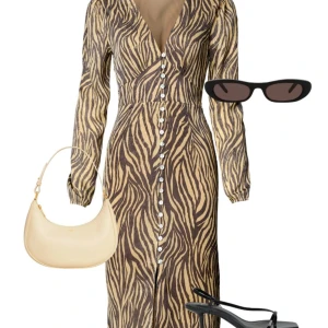 Adoore klänning zebra  lång - Storlek 36 helt ny endast testad💞