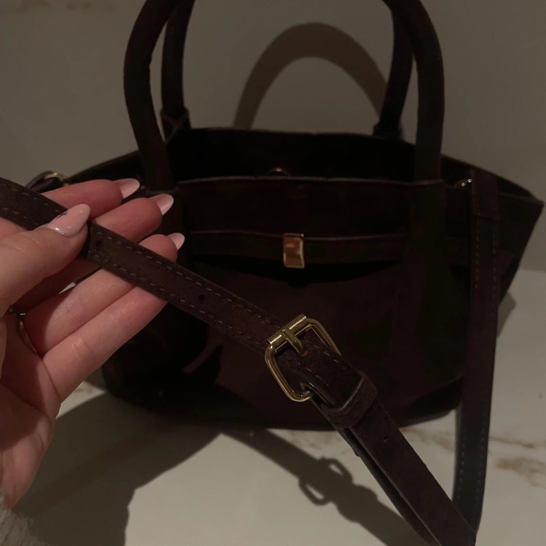 Brun mocka handväska - 3