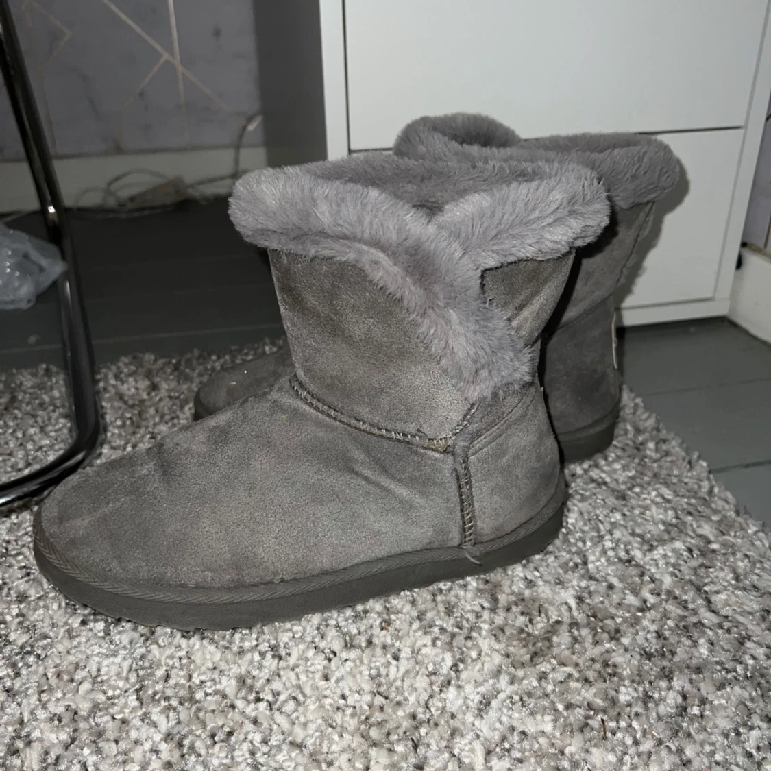 Grå boots med foder - 1