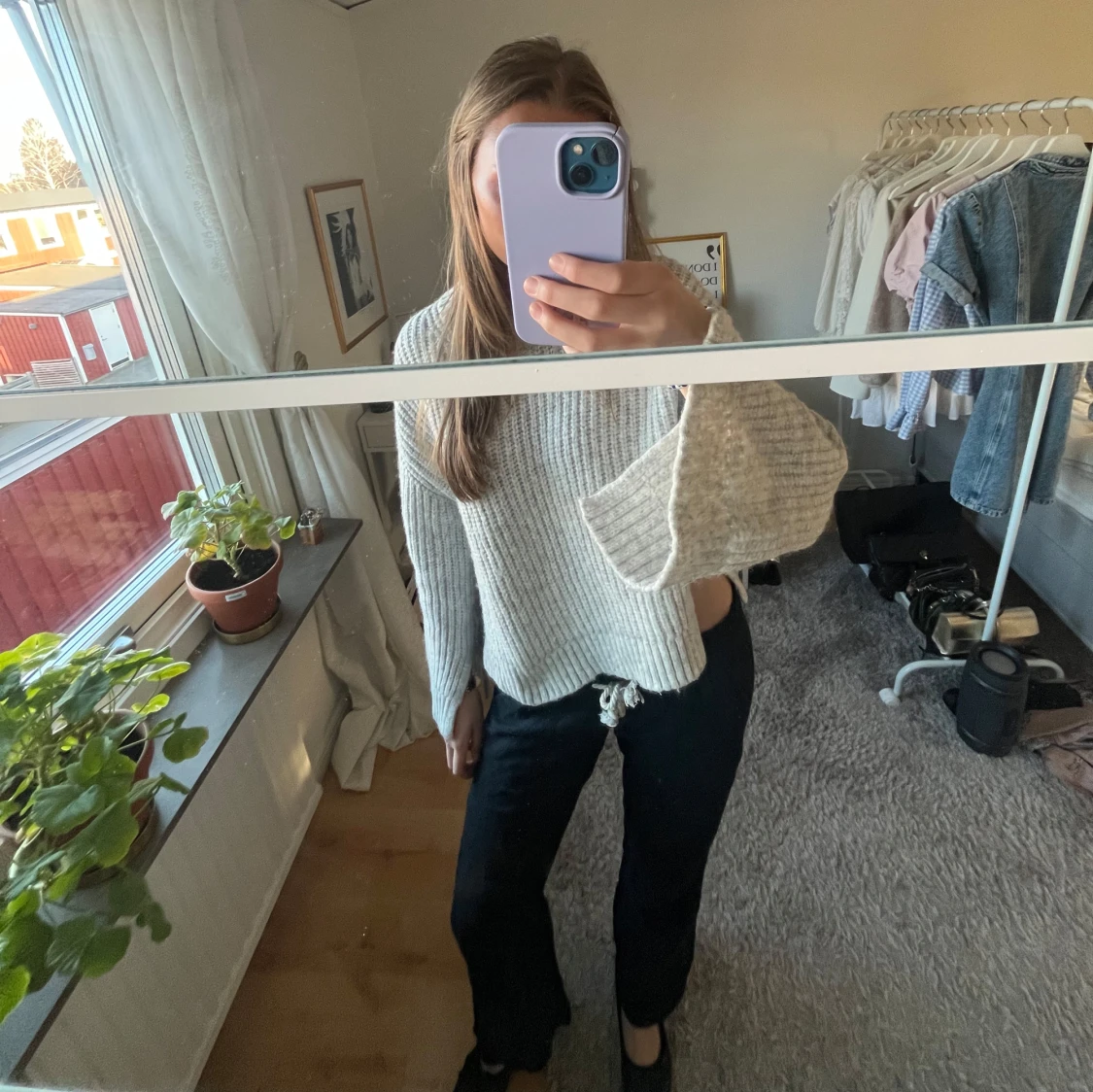 Svarta lågmidjade roxy linnebyxor - 1