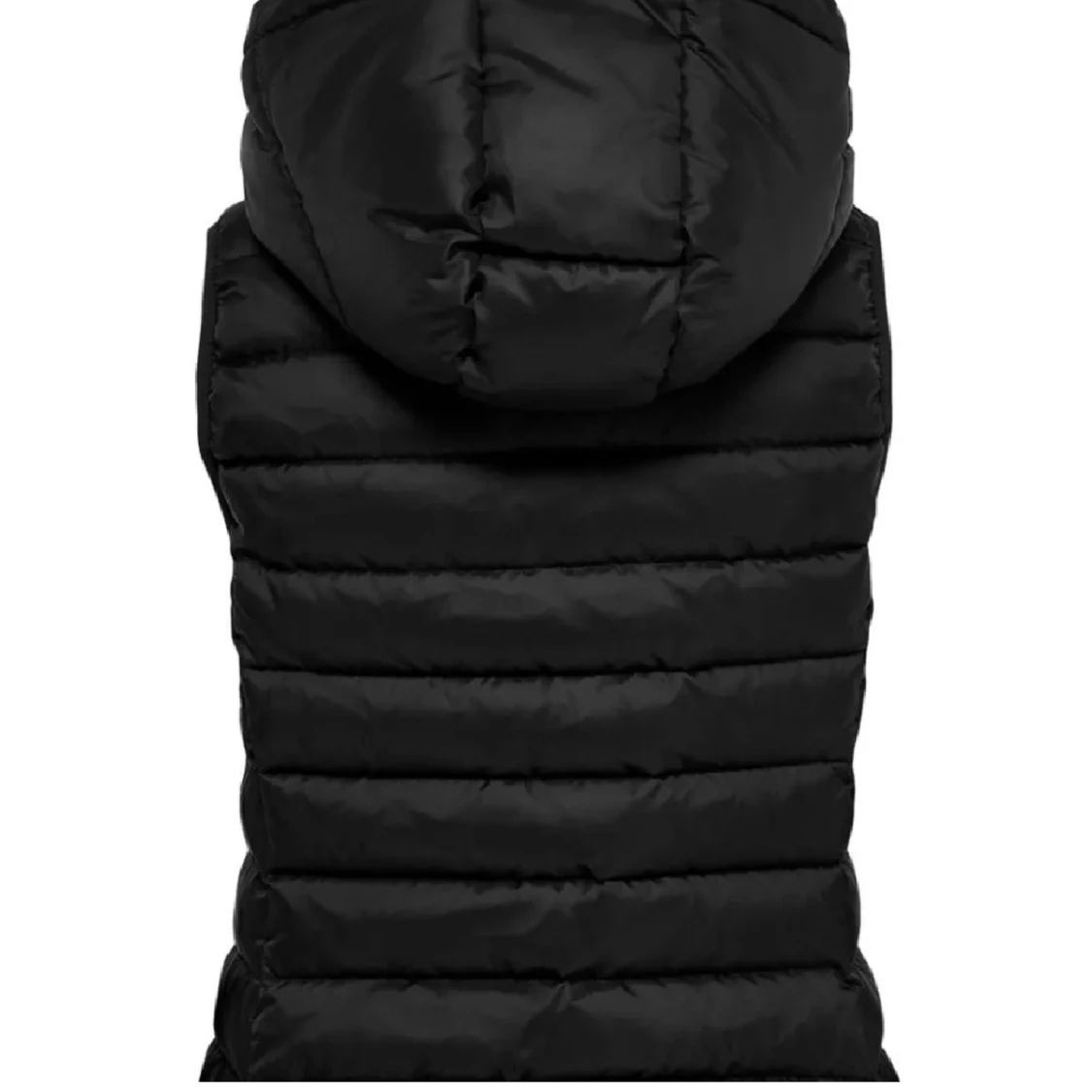 Svart dunväst med huva - 2