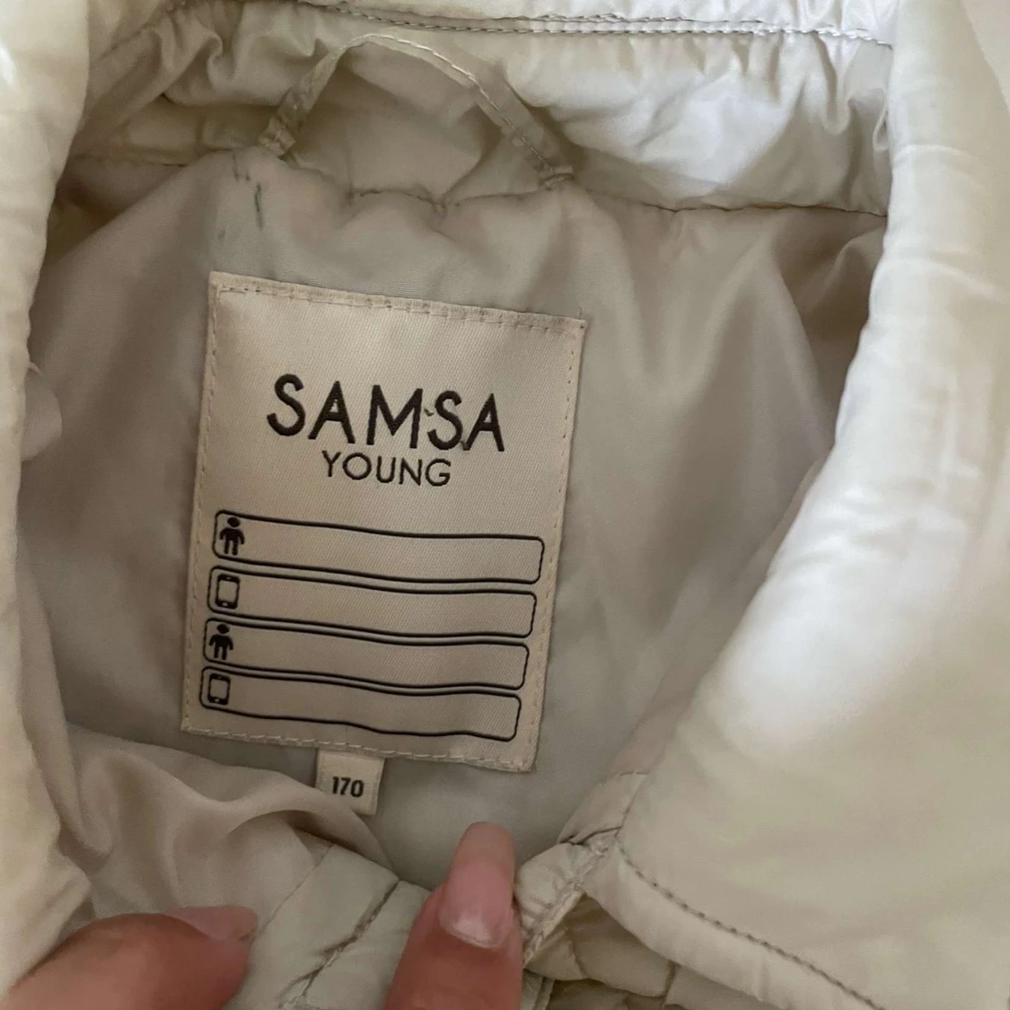 Beige quiltad jacka från SAMSA Young - 3