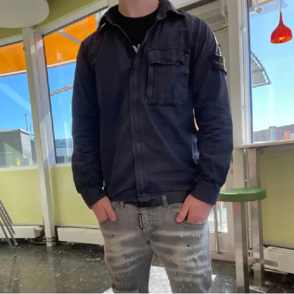 Svart overshirt från Stone Island