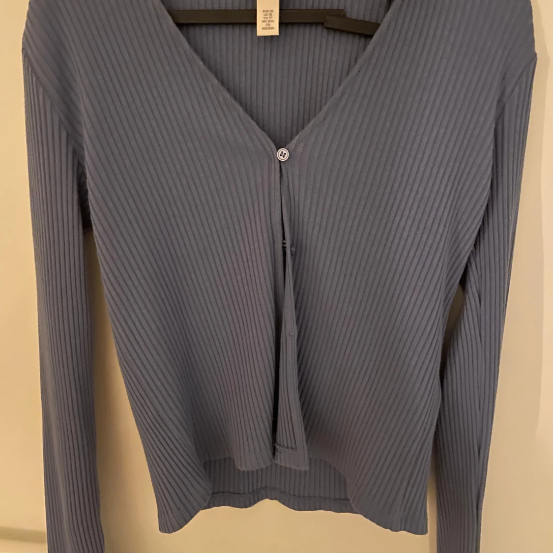 Blå ribbad kofta från H&M - 1