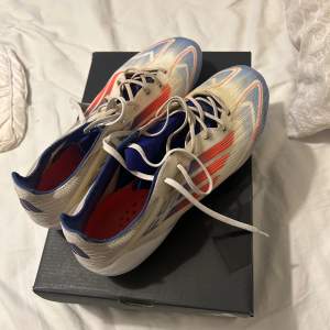 Adidas f50 tappat lite färg pga konst gräset men annars riktigt bra skick de är bara smuts!