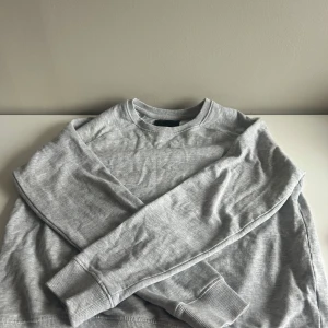 Grå sweatshirt - Säljer en stilren grå sweatshirt med rund hals och långa ärmar. Perfekt i skolan eller ute💗 andvänd ca 1 gång💗