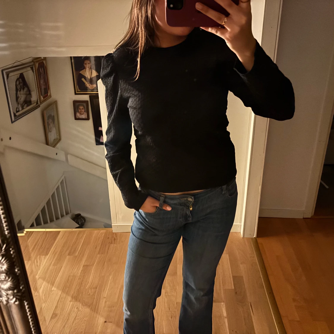 Svart långärmad topp