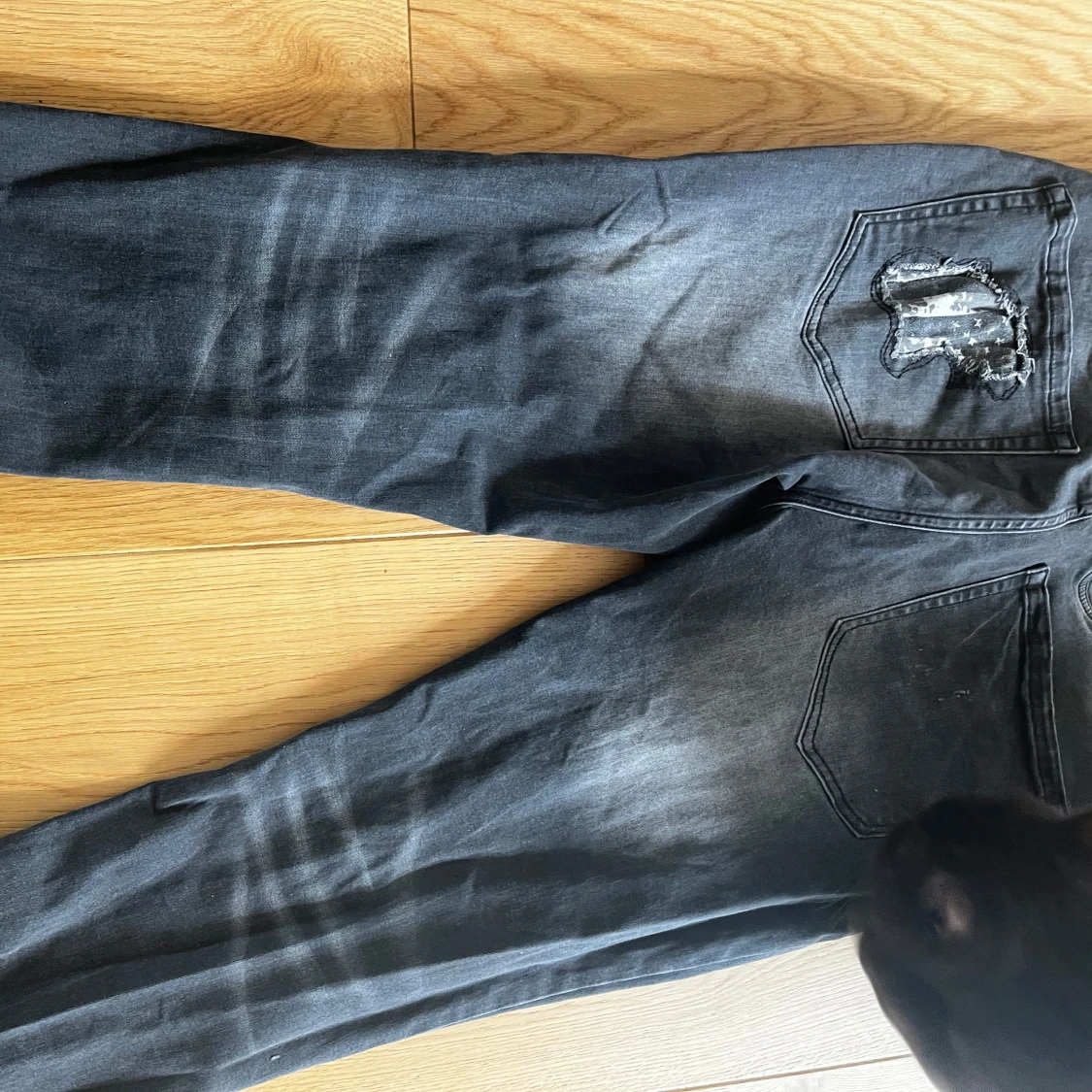 Svarta jeans med amerikansk flagga - 1