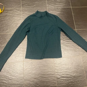 Mörkgrön ribbad polotröja från Gina Tricot - Säljer en stilren mörkgrön polotröja från Gina Tricot. Tröjan är ribbad och har långa ärmar. Säljs på flera sidor 
