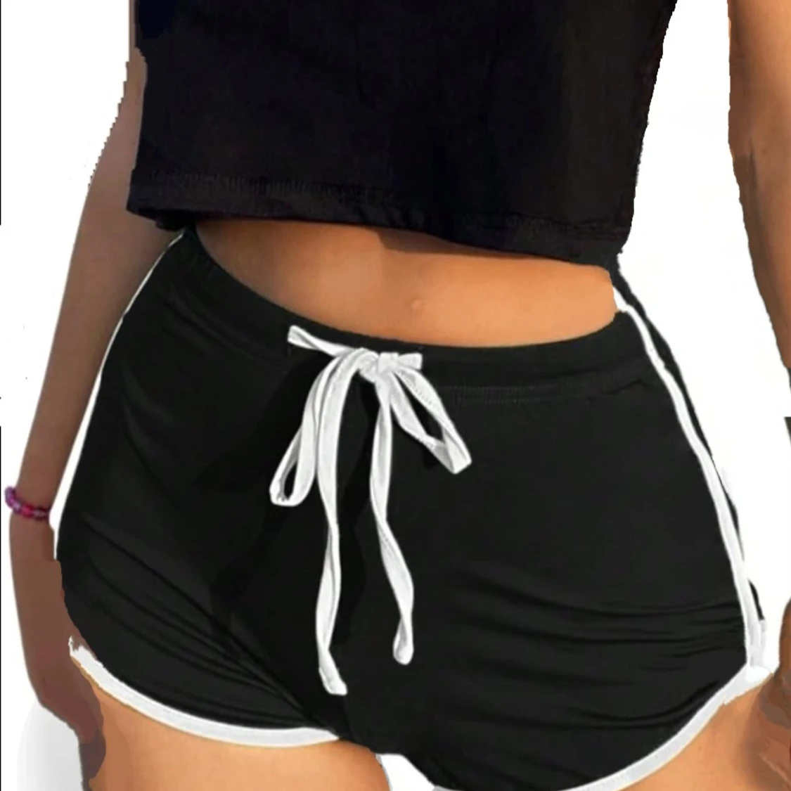 2-pack mjukis shorts med snörning - 1