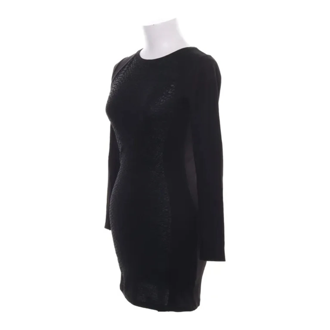 Svart tight klänning med ormskinns mönster - 1