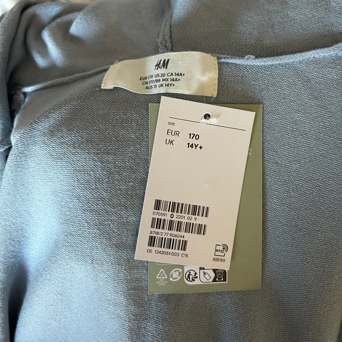 Ljusblått ribbat mjukisset - 4