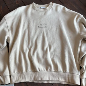 Beige sweatshirt från Zara - Säljer en beige sweatshirt från Zara med tryck framtill.