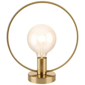 Bordslampa - Bordslampa i guldig färg. Den har en enkel men elegant design som passar i de flesta rum – funkar lika bra på ett skrivbord som på ett sängbord. Ger ett varmt och behagligt ljus.