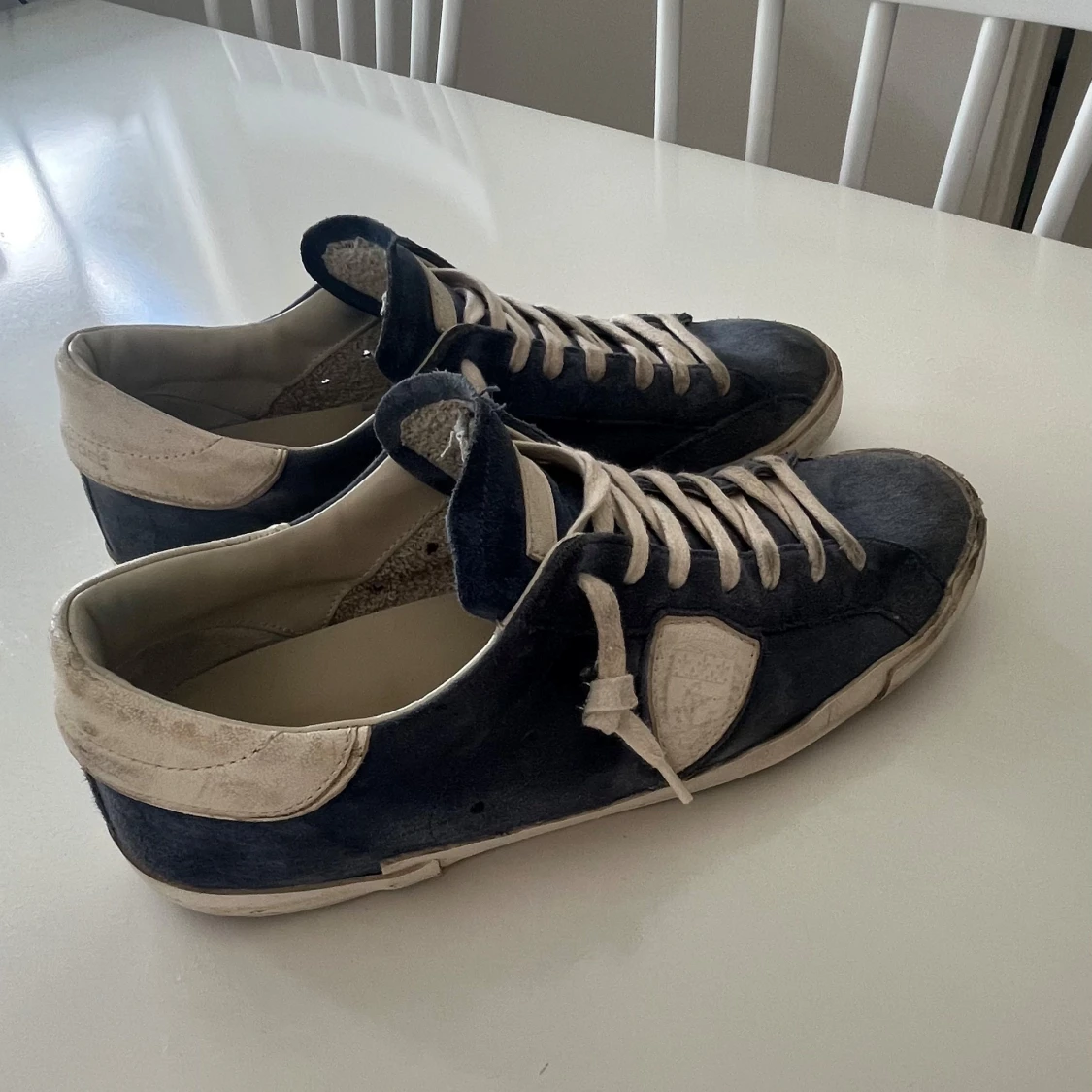 Blå Philippe Model sneakers i mocka prsx  - 2