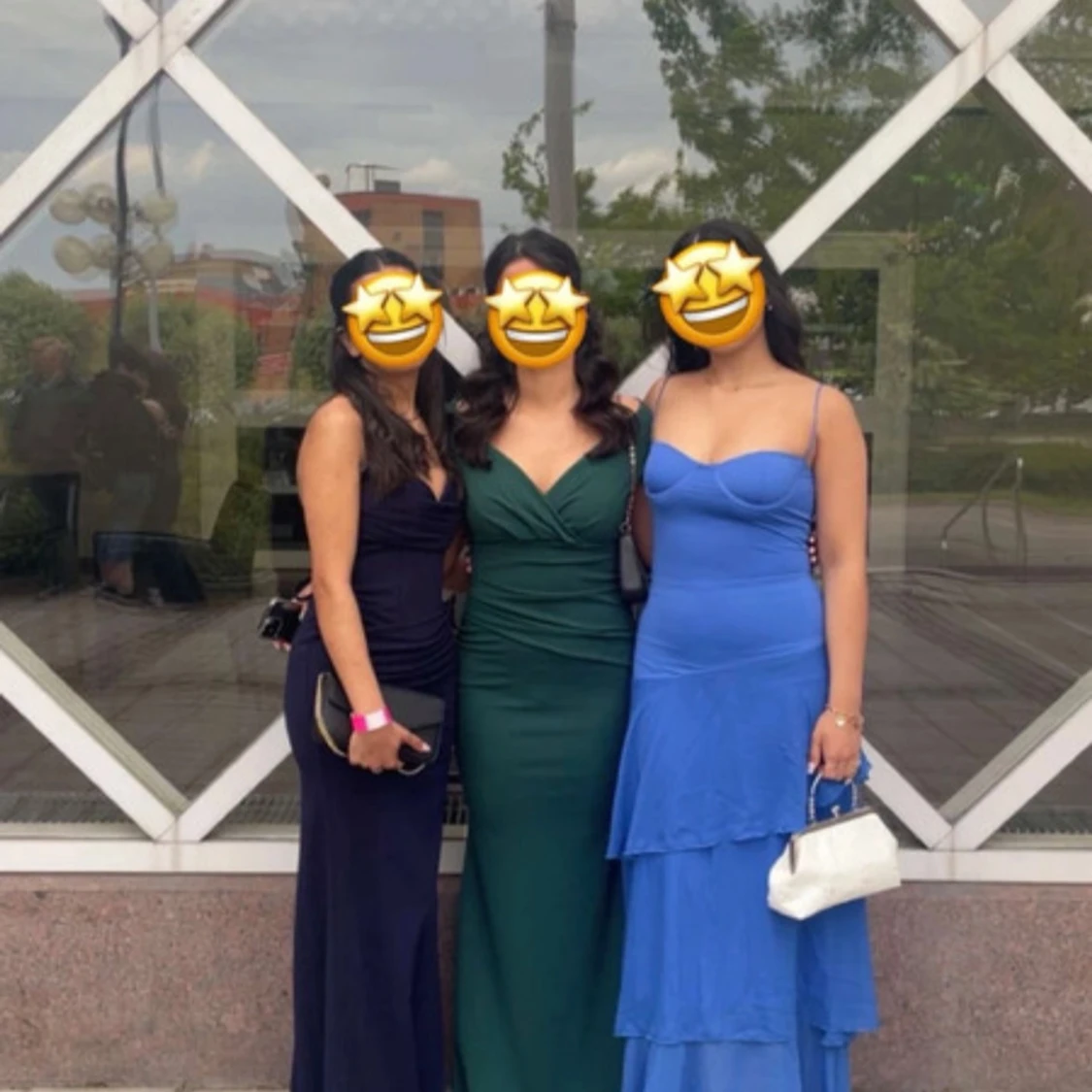 Marinblå långklänning med slits - 2