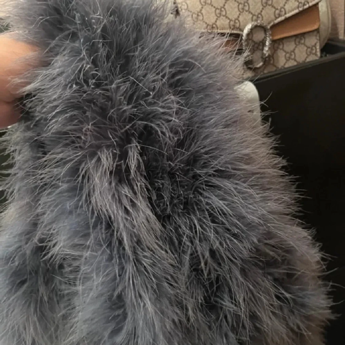 Mörkgrå fluffig pälsjacka från NC - 4