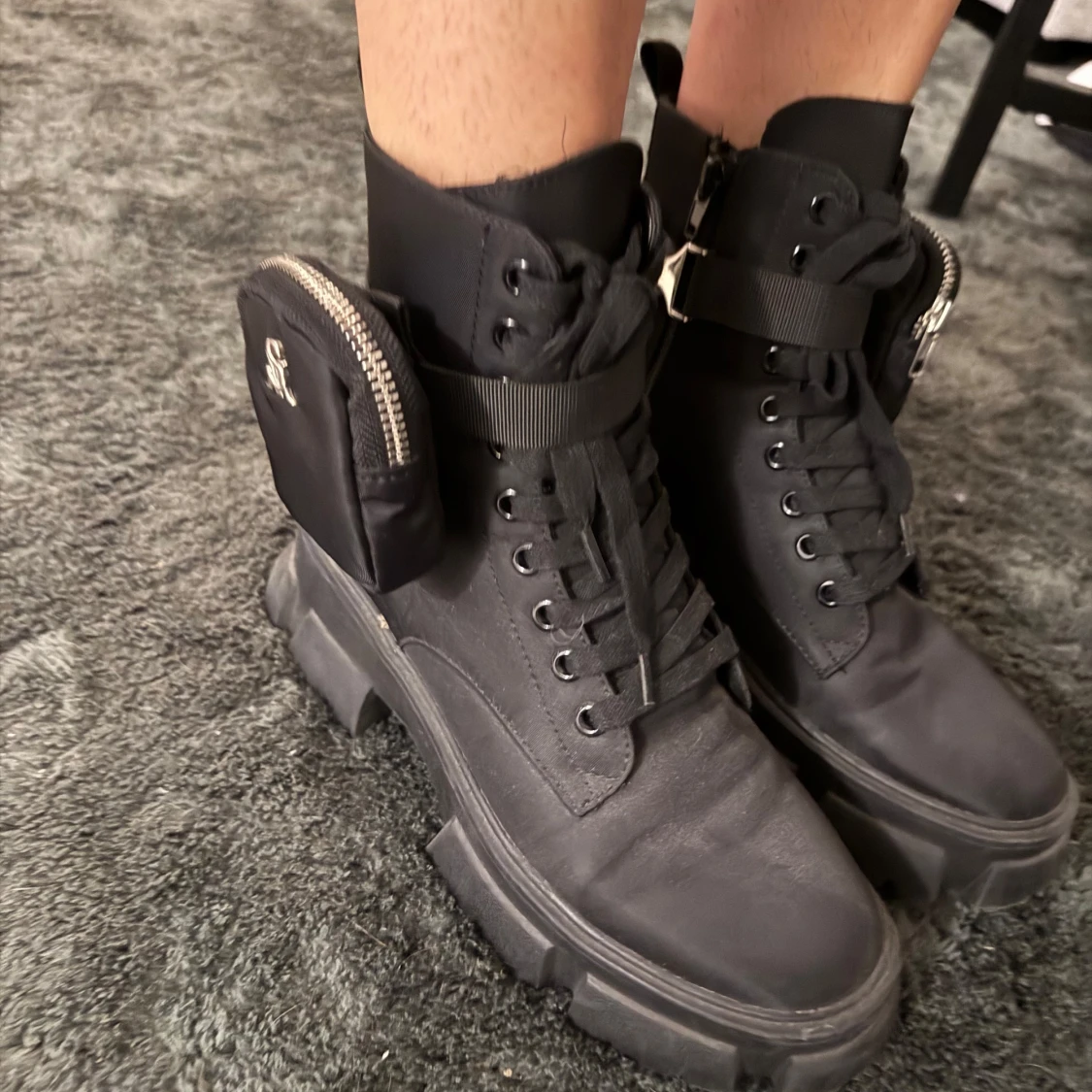 Chunky svarta boots från Steve Madden - 4